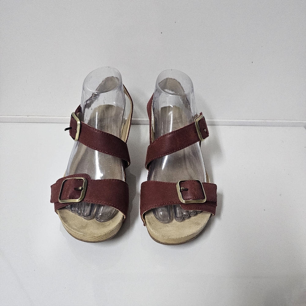 Dansko Leather Slide Sandals Women’s Size 37 (7 US) Brown Comfort Slip-On